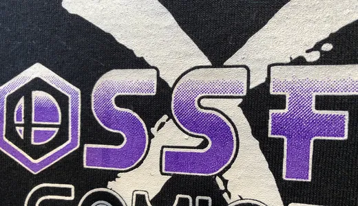 Close-up of a high-definition halftone screen-printed gradient on a custom t-shirt by Island Silkscreen in Northport, NY.