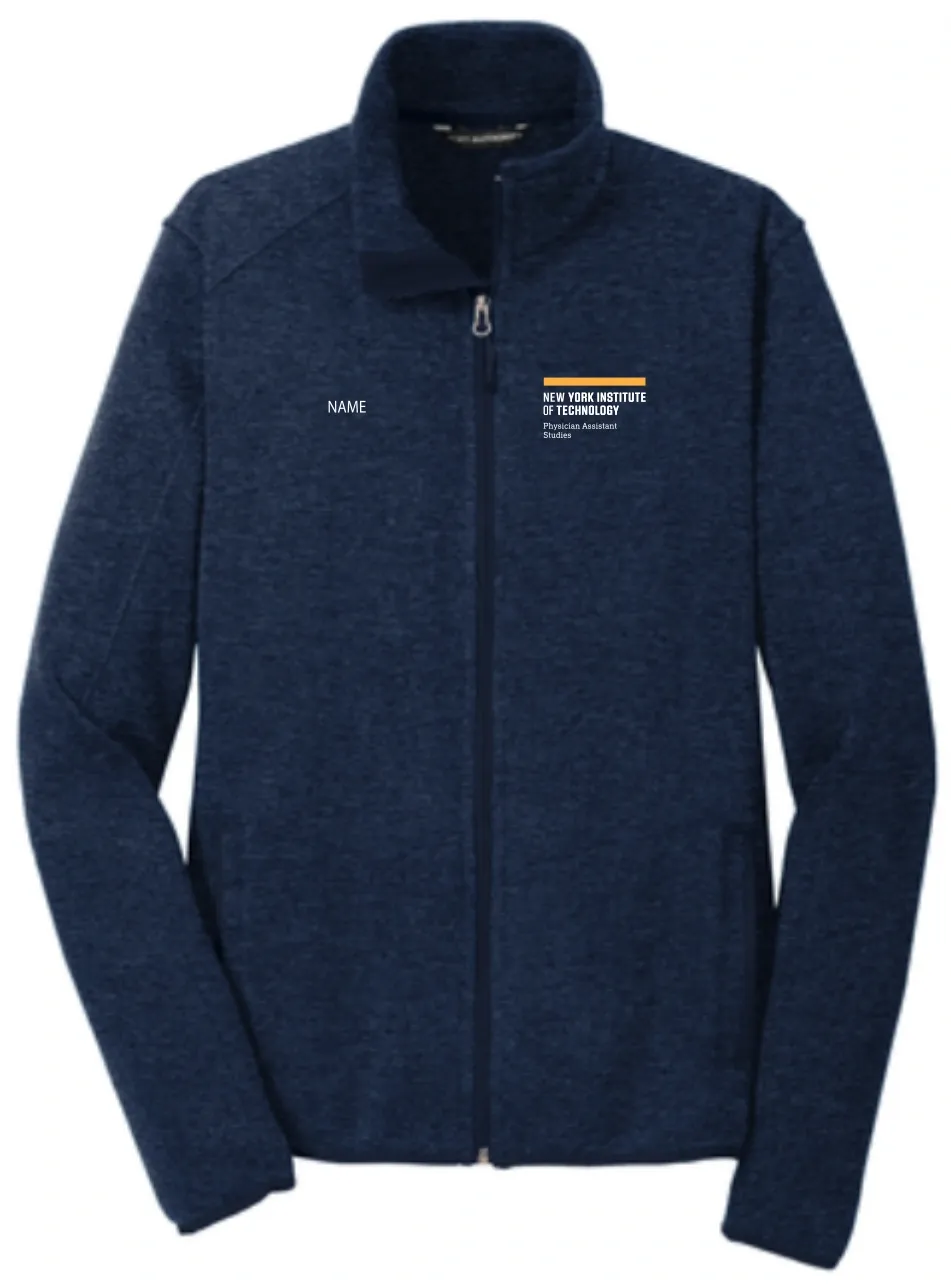 NYIT PA Studies Unisex Full Zip Sweater Fleece Jacket (Optional Custom Name)
